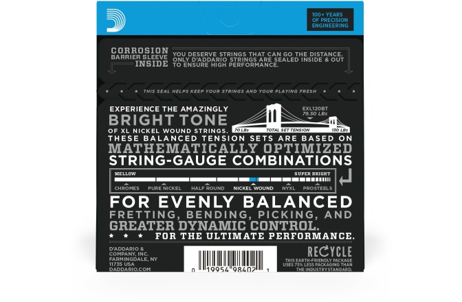 Corzi chitară electrică Daddario EXL120 Balanced Tension 09-40