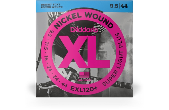 Corzi chitară electrică Daddario EXL120+ Nickel Wound Super Light Plus 9.5-44