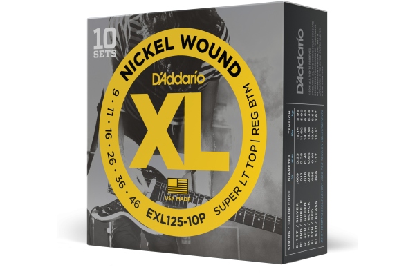 EXL125-10P Nickel Wound Super Light Top/Regular Bottom 09-46 