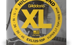 Corzi chitară electrică Daddario EXL125-10P Nickel Wound Super Light Top/Regular Bottom 09-46 