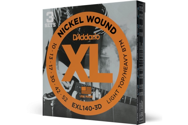 EXL140-3D Nickel Wound Light Top/Heavy Bottom 10-52 3 sets
