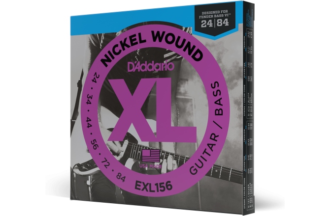 Corzi chitară electrică Daddario EXL156 Nickel Wound Electric Guitar/Bass Fender Nickel Wound Bass VI 24-84