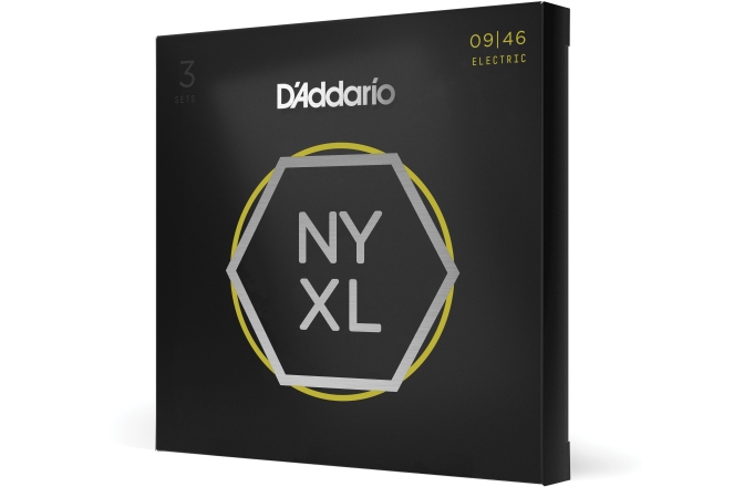 Corzi chitară electrică Daddario NYXL0946-P Nickel Wound Super Light Top / Regular Bottom 9-46 3 Sets