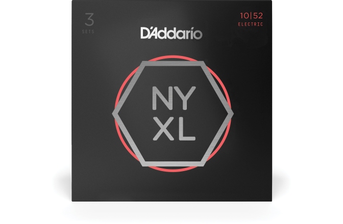 Corzi chitară electrică Daddario NYXL1052-3P Nickel Wound Light Top / Heavy Bottom 10-52 3 Sets