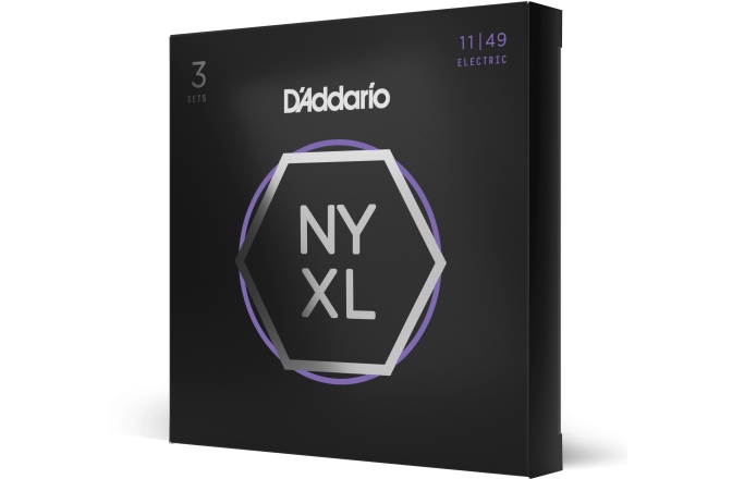 Corzi chitară electrică Daddario NYXL1149-3P Nickel Wound Medium 11-49 3 Sets