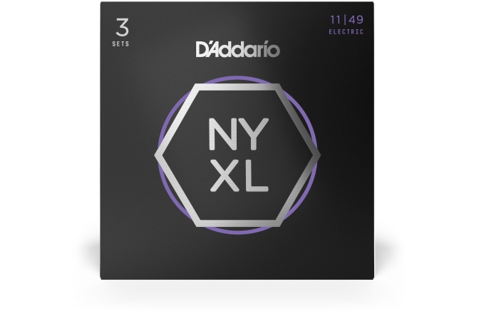 Corzi chitară electrică Daddario NYXL1149-3P Nickel Wound Medium 11-49 3 Sets
