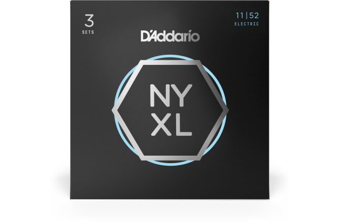 Corzi chitară electrică Daddario NYXL1152 Nickel Wound Medium Top / Heavy Bottom 11-52 3 Sets