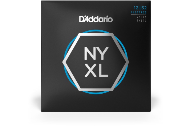 Corzi chitară electrică Daddario NYXL1252W Nickel Wound Light Wound 3rd 12-52