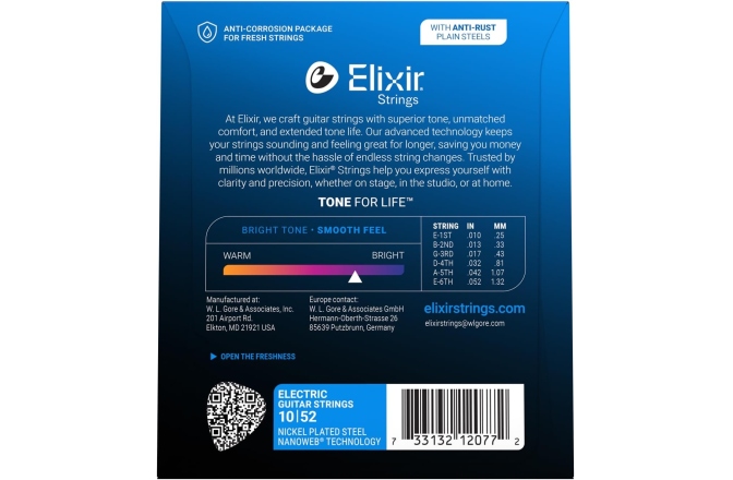 Corzi chitară electrică Elixir Nanoweb Electric Light Heavy 12077