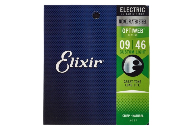 Corzi chitară electrică Elixir Optiweb Electric Nickel Plated Custom Light 19027