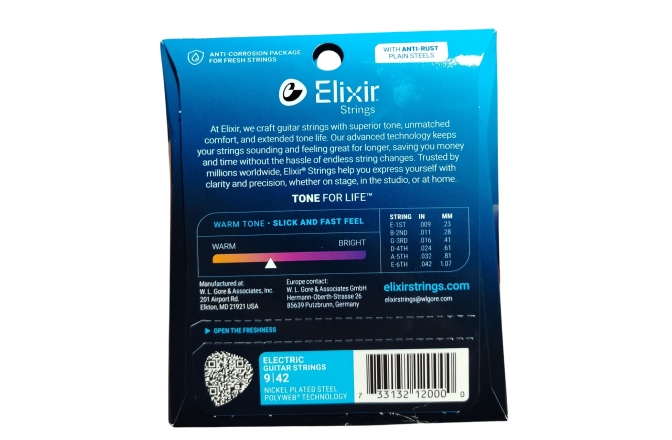 Corzi chitară electrică Elixir Polyweb Electric Nickel Plated Super-Light 12050
