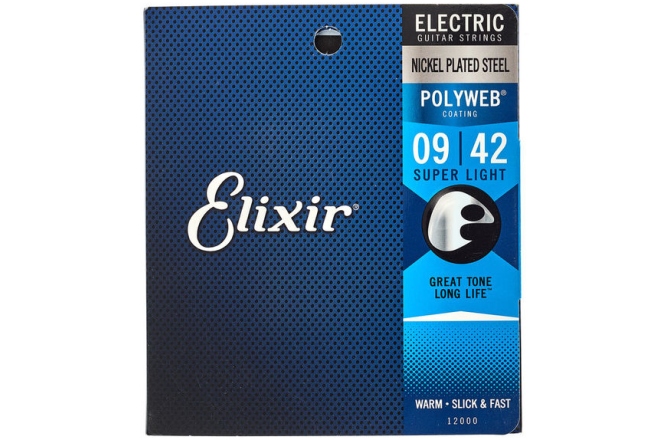 Corzi chitară electrică Elixir Polyweb Electric Nickel Plated Super-Light 12050