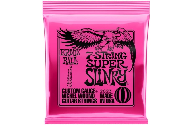 Corzi chitară electrică Ernie Ball Super Slinky 2623 7S Nickel Wound 9-52