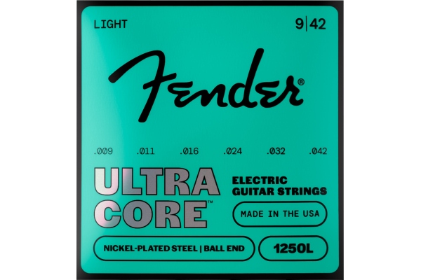 1250 Ultracore&trade; Guitar Strings Nickel Plated Steel Ball End 1250L Gauges .009-.042 (6)