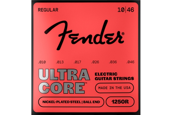 1250 Ultracore&trade; Guitar Strings Nickel Plated Steel Ball End 1250R Gauges .010-.046 (6)
