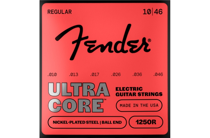 Corzi chitară electrică Fender 1250 Ultracore™ Guitar Strings Nickel Plated Steel Ball End 1250R Gauges .010-.046 (6)