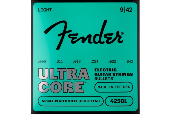 4250 Ultracore&trade; Guitar Strings Nickel Plated Steel Bullet End 4250L Gauges .009-.042 (6)