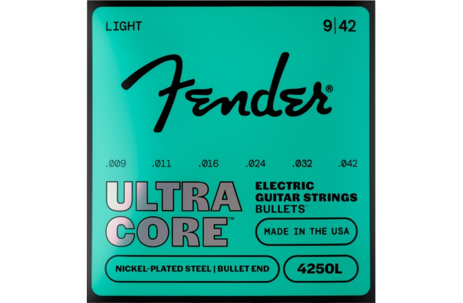 Corzi chitară electrică Fender 4250 Ultracore™ Guitar Strings Nickel Plated Steel Bullet End 4250L Gauges .009-.042 (6)