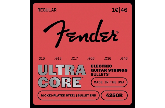 Corzi chitară electrică Fender 4250 Ultracore™ Guitar Strings Nickel Plated Steel Bullet End 4250R Gauges .010-.046 (6)