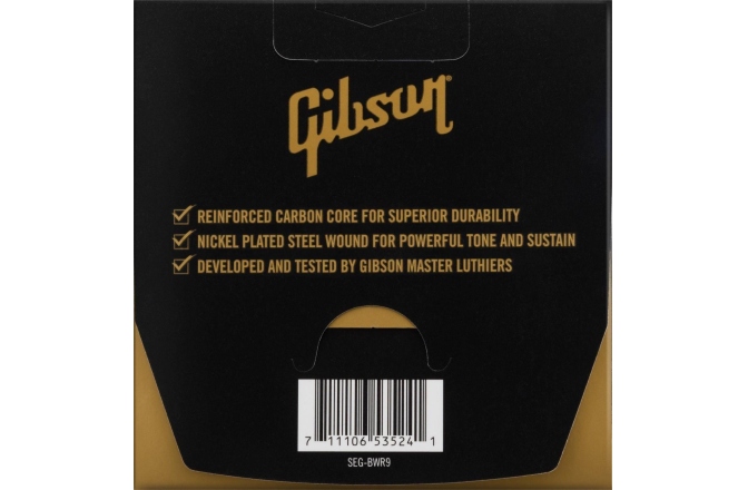 Corzi chitară electrică Gibson SEG-BWR9 Brite Wire Reinforced Electric Guitar Strings 9-42 Ultra-Light