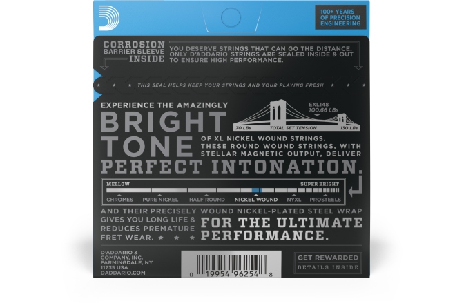 Corzi de chitară electrică Daddario EXL148 Extra Heavy 12-60
