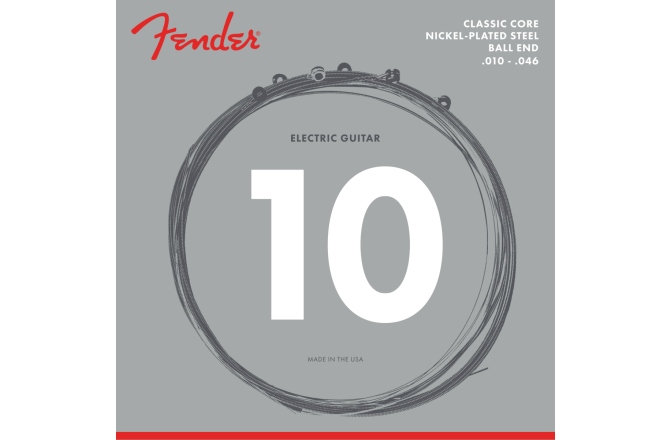 Corzi de Chitară Fender Classic Core Electric Guitar Strings 255R Nickel-Plated Steel Ball Ends (.010-.046)