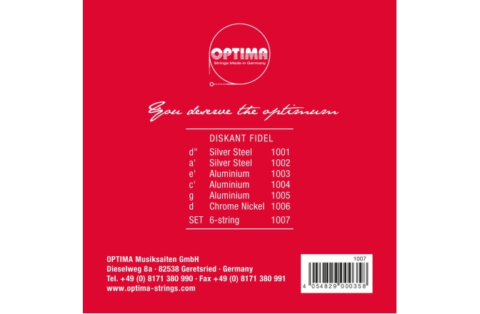 corzi Fidel  Optima corzi Fidel Otel Set 6 corzi  1007
