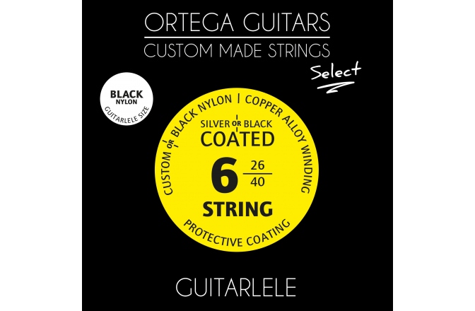 Corzi Guitarlele  Ortega CMS "Select" for Guitarlele 6 String - Black Nylon / .024/.040