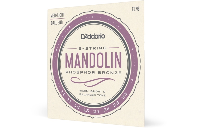 Corzi mandolină Daddario EJ70 PB Ball End Medium/Light 11-38