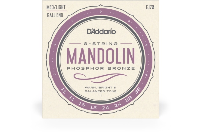 Corzi mandolină Daddario EJ70 PB Ball End Medium/Light 11-38