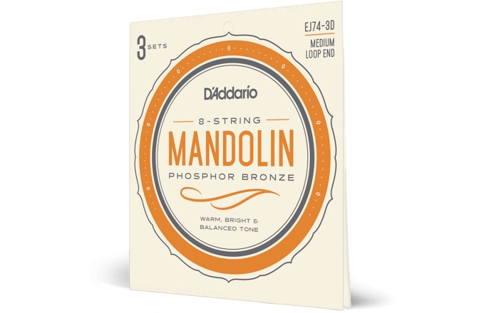 Corzi mandolină Daddario EJ74-3D PB Medium 11-40 3 Sets