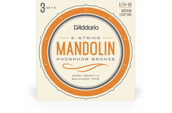Corzi mandolină Daddario EJ74-3D PB Medium 11-40 3 Sets