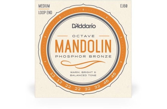 Corzi mandolină Daddario EJ80 PB Octave Mandolin Medium 12-46