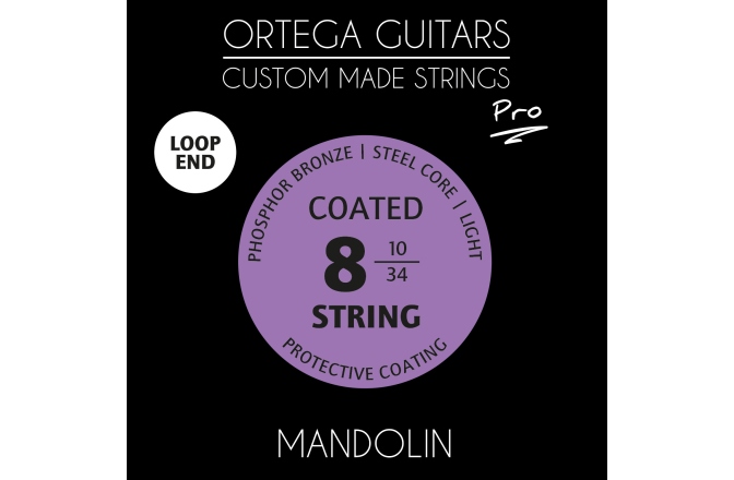 Corzi mandolină Ortega Custom Made Strings "Pro" for Mandolin 8 String - Light / Phosphor Bronze / Loop End / .010/.034