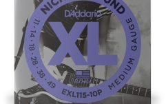 Corzi pentru chitară electrică Daddario EXL115-10P Medium 11-49