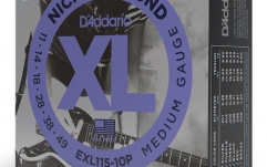 Corzi pentru chitară electrică Daddario EXL115-10P Medium 11-49