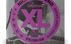 Corzi pentru chitară electrică Daddario EXL120-10P Super Light 09-42