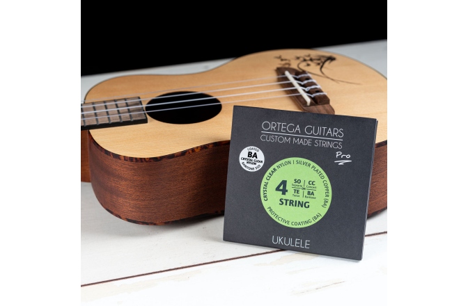 Corzi Ukulele Bariton Ortega Custom Made Strings "Pro" for Bariton Ukulele 4 String - Crystal Nylon / .026/.030