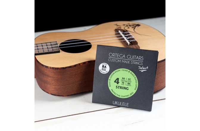 Corzi ukulele bariton Ortega Custom Made Strings "Select" for Bariton Ukulele 4 String - Black Nylon / .026/.030