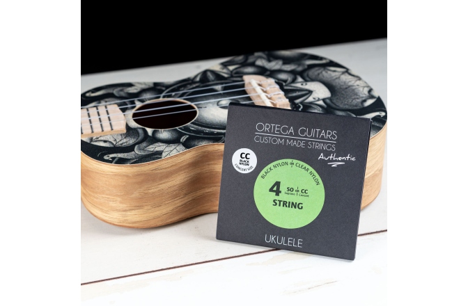 Corzi Ukulele Concert Ortega Custom Made Strings "Authentic" for Concert Ukulele 4 String - Black Nylon / .024/.026