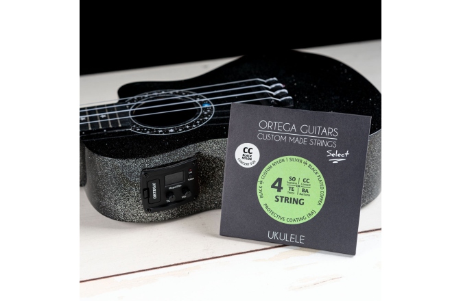 Corzi Ukulele Concert Ortega Custom Made Strings "Select" for Concert Ukulele 4 String - Black Nylon / .024/.026