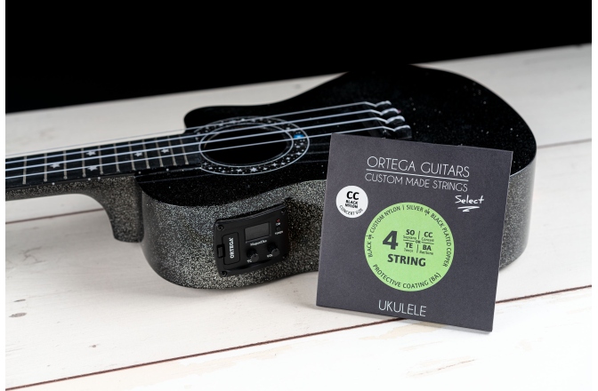 Corzi Ukulele Concert Ortega Custom Made Strings "Select" for Concert Ukulele 4 String - Black Nylon / .024/.026