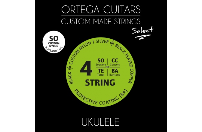Corzi Ukulele Ortega Custom Made Strings "Select" for Soprano Ukulele 4 String - Custom Nylon / .024/.026