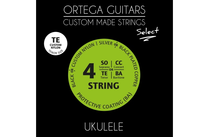 Corzi Ukulele Ortega Custom Made Strings "Select" for Tenor Ukulele 4 String - Custom Nylon / .026/.028