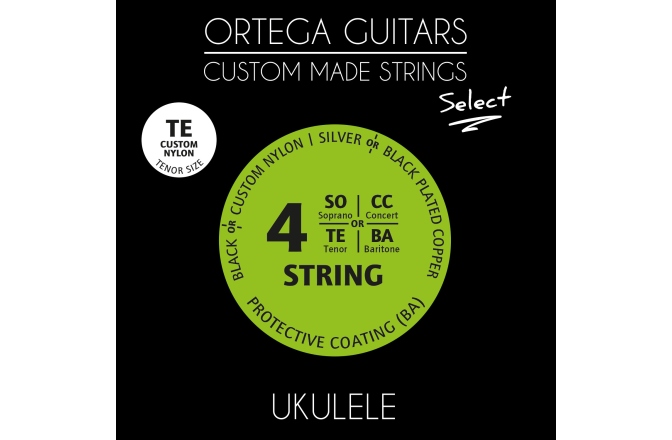 Corzi Ukulele Ortega Custom Made Strings "Select" for Tenor Ukulele 4 String - Custom Nylon / .026/.028
