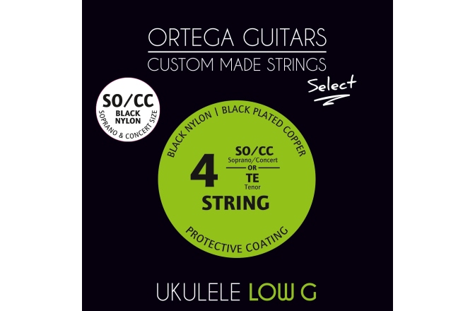 Corzi ukulele sopran/ concert Ortega CM Soprano/Concert Low-G Set Black Nylon