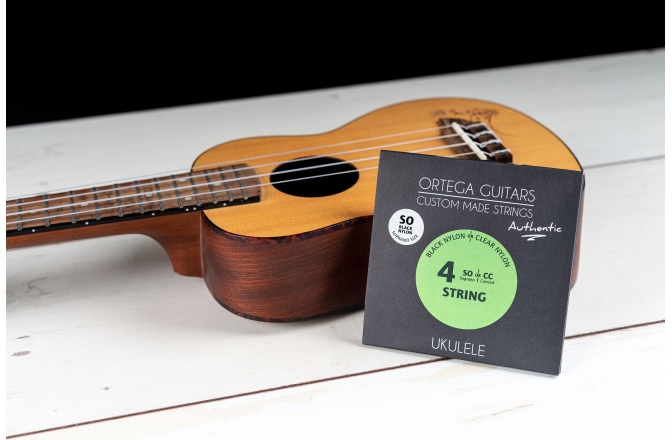 Corzi ukulele sopran Ortega Custom Made Strings "Authentic" for Soprano Ukulele 4 String - Black Nylon / .024/.026