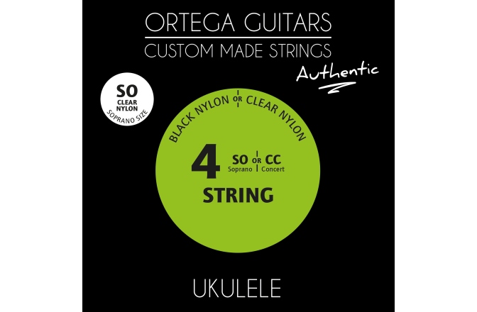 Corzi ukulele sopran Ortega Custom Made Strings "Authentic" for Soprano Ukulele 4 String - Clear Nylon / .024/.026