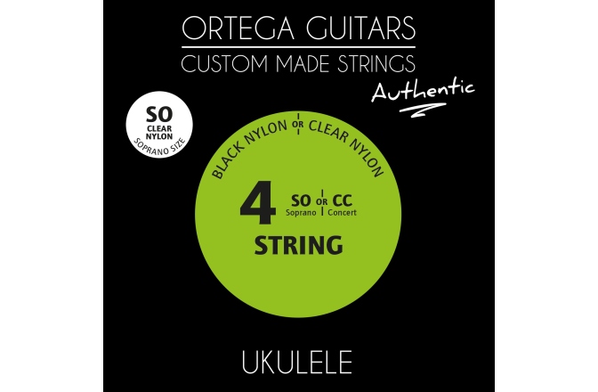 Corzi ukulele sopran Ortega Custom Made Strings "Authentic" for Soprano Ukulele 4 String - Clear Nylon / .024/.026