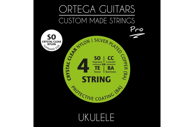 Corzi ukulele sopran Ortega Custom Made Strings "Pro" for Soprano Ukulele 4 String - Crystal Nylon / .024/.026